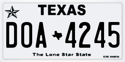 TX license plate DOA4245