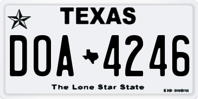 TX license plate DOA4246