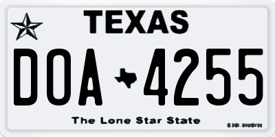 TX license plate DOA4255