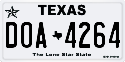 TX license plate DOA4264