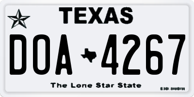 TX license plate DOA4267