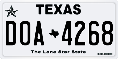 TX license plate DOA4268