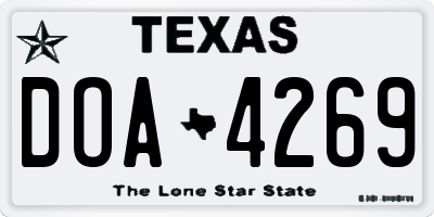 TX license plate DOA4269