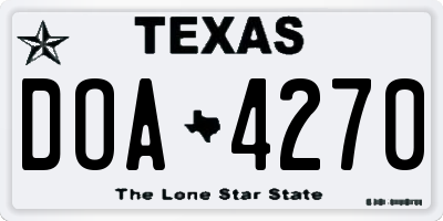 TX license plate DOA4270