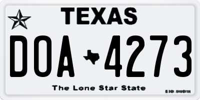 TX license plate DOA4273