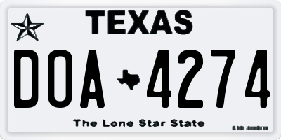 TX license plate DOA4274