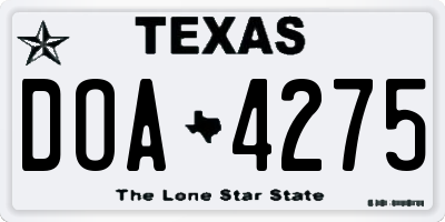 TX license plate DOA4275
