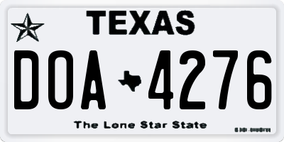 TX license plate DOA4276