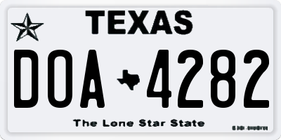 TX license plate DOA4282