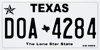 TX license plate DOA4284