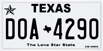 TX license plate DOA4290