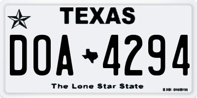 TX license plate DOA4294