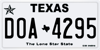 TX license plate DOA4295