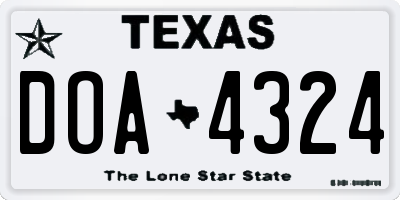 TX license plate DOA4324
