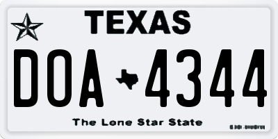TX license plate DOA4344