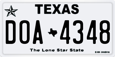 TX license plate DOA4348