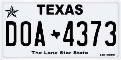 TX license plate DOA4373