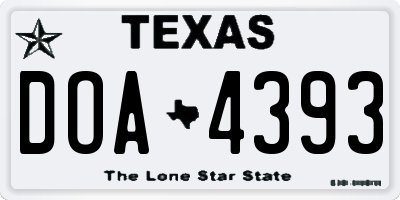 TX license plate DOA4393
