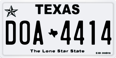 TX license plate DOA4414