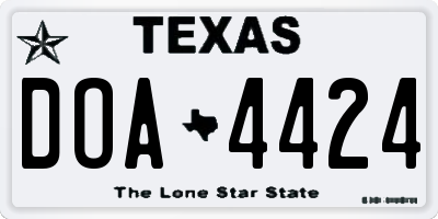 TX license plate DOA4424