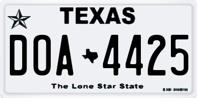 TX license plate DOA4425