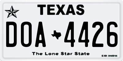 TX license plate DOA4426