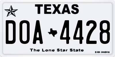 TX license plate DOA4428