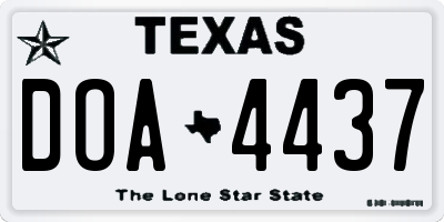 TX license plate DOA4437