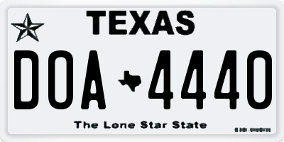 TX license plate DOA4440