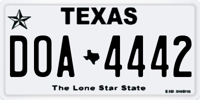 TX license plate DOA4442