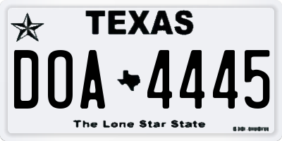 TX license plate DOA4445
