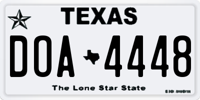 TX license plate DOA4448