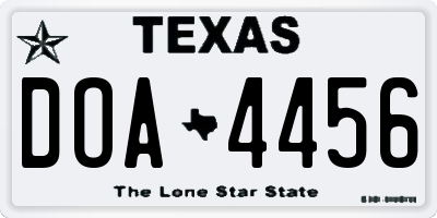 TX license plate DOA4456