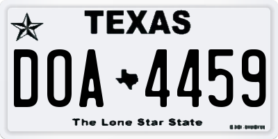 TX license plate DOA4459