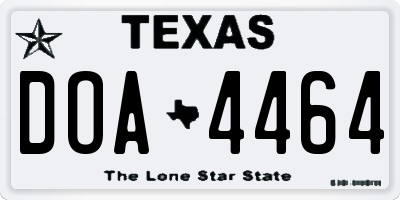 TX license plate DOA4464