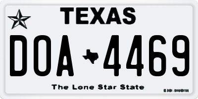 TX license plate DOA4469