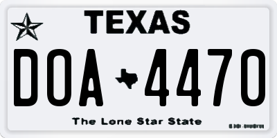 TX license plate DOA4470