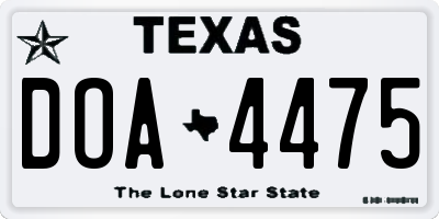 TX license plate DOA4475