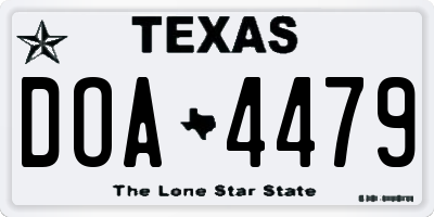 TX license plate DOA4479