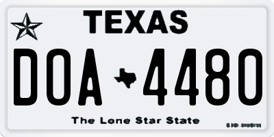 TX license plate DOA4480