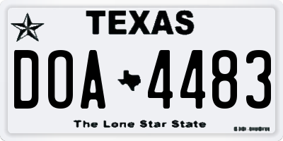 TX license plate DOA4483