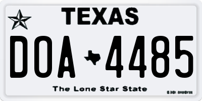 TX license plate DOA4485