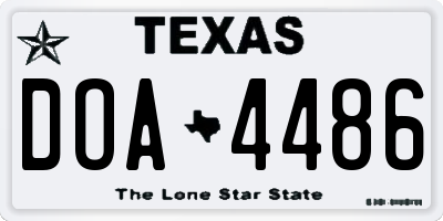 TX license plate DOA4486