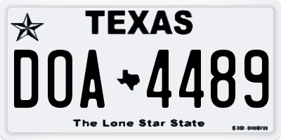 TX license plate DOA4489