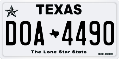 TX license plate DOA4490