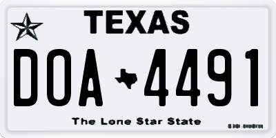 TX license plate DOA4491