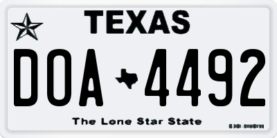 TX license plate DOA4492