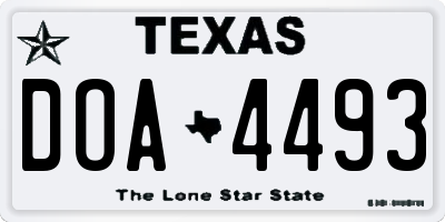TX license plate DOA4493