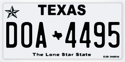 TX license plate DOA4495