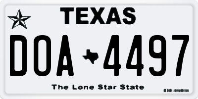 TX license plate DOA4497